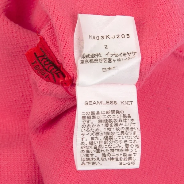 イッセイミヤケ ハートISSEY MIYAKE HaaT ドルマン半袖ハイネックパイルシームレスニット ショッキングピンク2 K-83295_011