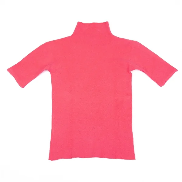 イッセイミヤケ ハートISSEY MIYAKE HaaT ドルマン半袖ハイネックパイルシームレスニット ショッキングピンク2 K-83295_002