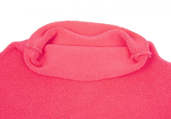 イッセイミヤケ ハートISSEY MIYAKE HaaT ドルマン半袖ハイネックパイルシームレスニット ショッキングピンク2 K-83295_004