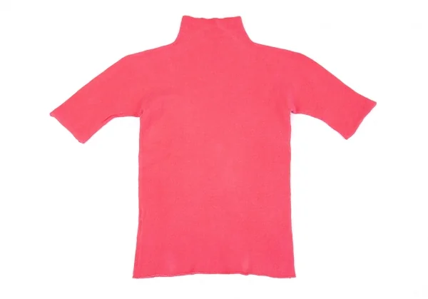 イッセイミヤケ ハートISSEY MIYAKE HaaT ドルマン半袖ハイネックパイルシームレスニット ショッキングピンク2 K-83295_008
