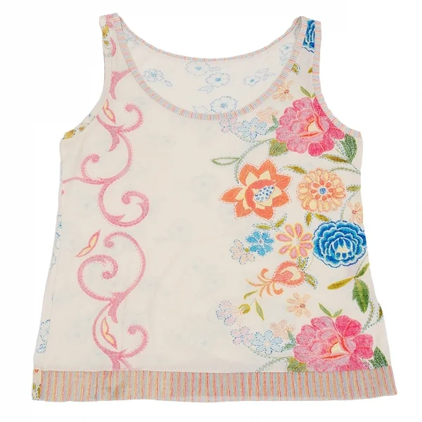 イッセイミヤケ ハートISSEY MIYAKE HaaT フラワープリント切替タンクトップ アイボリー他2 K-83313_002