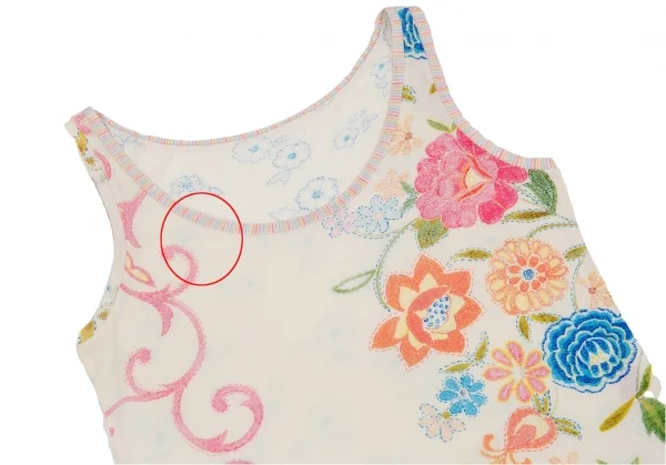 イッセイミヤケ ハートISSEY MIYAKE HaaT フラワープリント切替タンクトップ アイボリー他2 K-83313_003