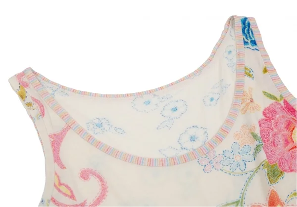 イッセイミヤケ ハートISSEY MIYAKE HaaT フラワープリント切替タンクトップ アイボリー他2 K-83313_005