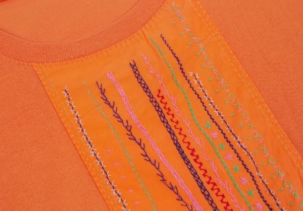イッセイミヤケ ハートISSEY MIYAKE HaaT フロント刺繍貼り付けタンクトップ オレンジ2 K-83314_006
