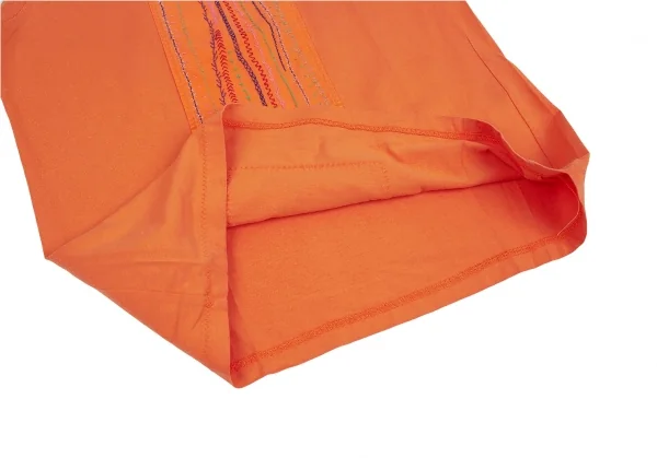 イッセイミヤケ ハートISSEY MIYAKE HaaT フロント刺繍貼り付けタンクトップ オレンジ2 K-83314_009