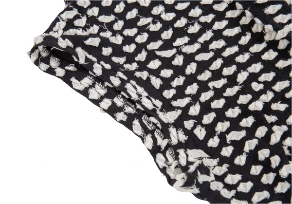 イッセイミヤケ ハートISSEY MIYAKE HaaT ちぎり装飾ノースリーブスキッパー 黒白2 K-83322_007