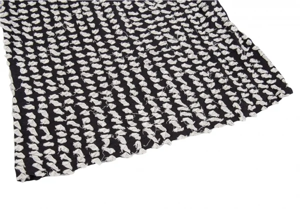 イッセイミヤケ ハートISSEY MIYAKE HaaT ちぎり装飾ノースリーブスキッパー 黒白2 K-83322_008
