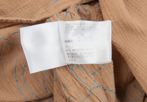 イッセイミヤケミーISSEY MIYAKE me カリフラワー刺繍ワンピース モカM位 K-83329_012