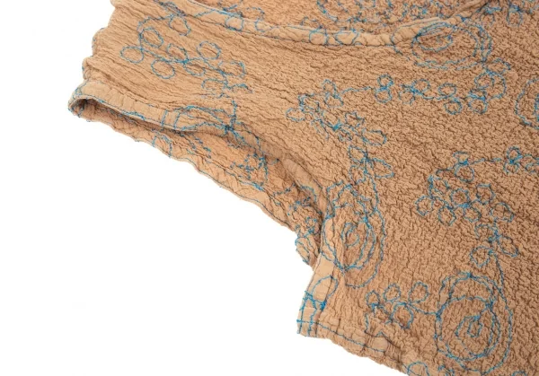 イッセイミヤケミーISSEY MIYAKE me カリフラワー刺繍ワンピース モカM位 K-83329_005