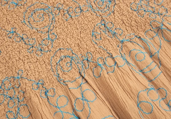 イッセイミヤケミーISSEY MIYAKE me カリフラワー刺繍ワンピース モカM位 K-83329_006