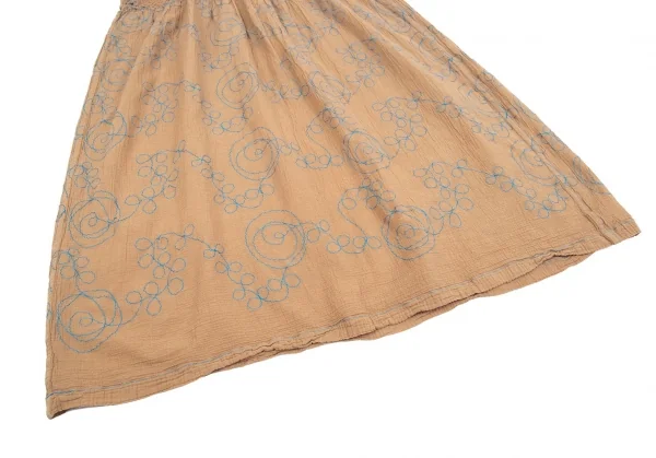 イッセイミヤケミーISSEY MIYAKE me カリフラワー刺繍ワンピース モカM位 K-83329_007