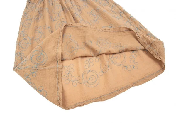 イッセイミヤケミーISSEY MIYAKE me カリフラワー刺繍ワンピース モカM位 K-83329_008