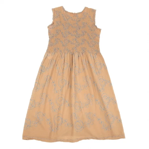 イッセイミヤケミーISSEY MIYAKE me カリフラワー刺繍ワンピース モカM位 K-83329_009