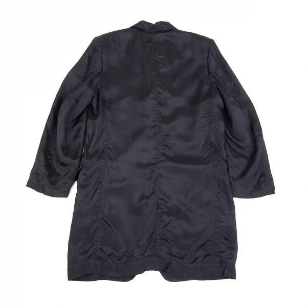 ローブドシャンブル コムデギャルソンrobe de chambre COMME des GARCONS レーヨンロングジャケット 紺M位 K-83333_013