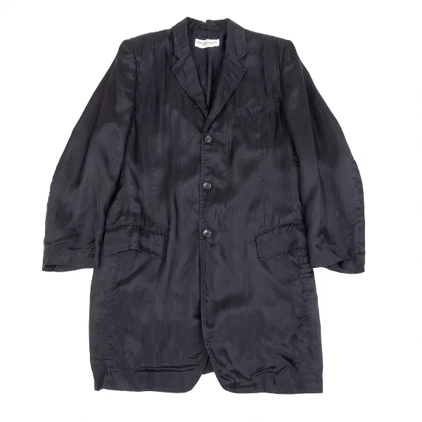 ローブドシャンブル コムデギャルソンrobe de chambre COMME des GARCONS レーヨンロングジャケット 紺M位 K-83333_002
