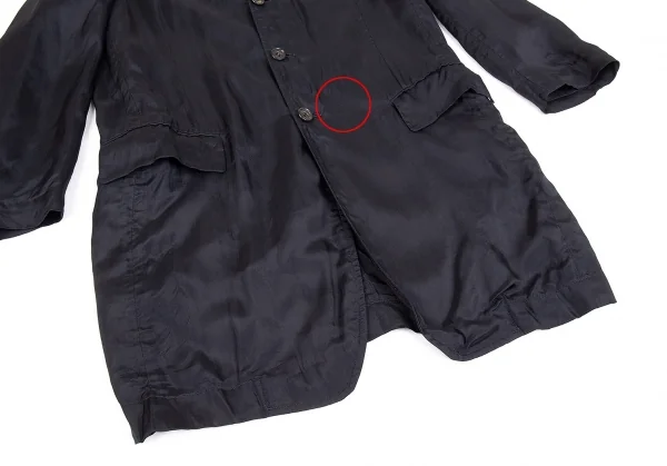 ローブドシャンブル コムデギャルソンrobe de chambre COMME des GARCONS レーヨンロングジャケット 紺M位 K-83333_007