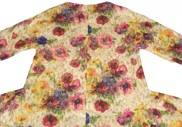 コムデギャルソンCOMME des GARCONS ポリ花柄ジャガードサイドフレアワンピース マルチS K-83400_011