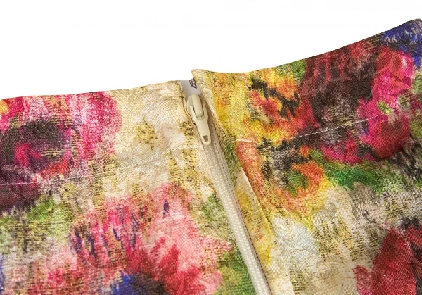 コムデギャルソンCOMME des GARCONS ポリ花柄ジャガードサイドフレアワンピース マルチS K-83400_012