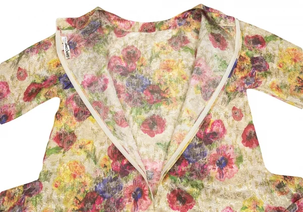 コムデギャルソンCOMME des GARCONS ポリ花柄ジャガードサイドフレアワンピース マルチS K-83400_013