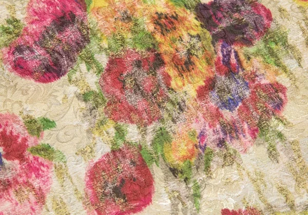 コムデギャルソンCOMME des GARCONS ポリ花柄ジャガードサイドフレアワンピース マルチS K-83400_015