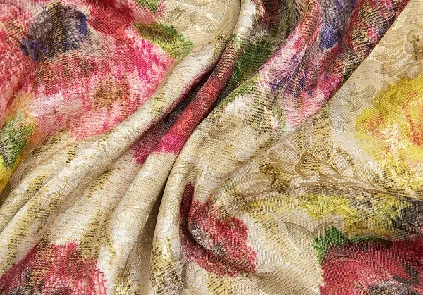 コムデギャルソンCOMME des GARCONS ポリ花柄ジャガードサイドフレアワンピース マルチS K-83400_016