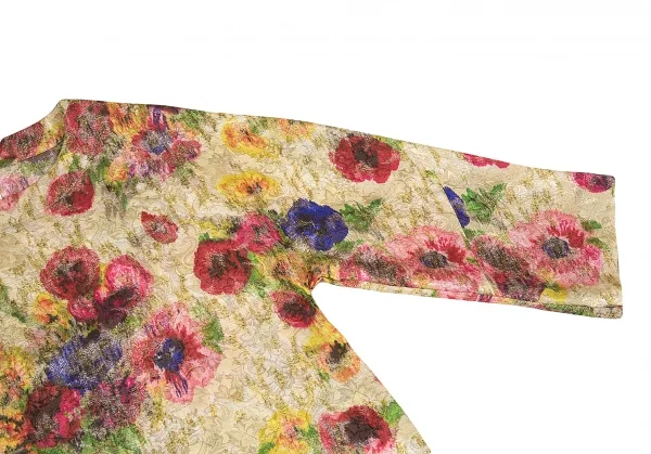 コムデギャルソンCOMME des GARCONS ポリ花柄ジャガードサイドフレアワンピース マルチS K-83400_005