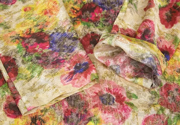 コムデギャルソンCOMME des GARCONS ポリ花柄ジャガードサイドフレアワンピース マルチS K-83400_006