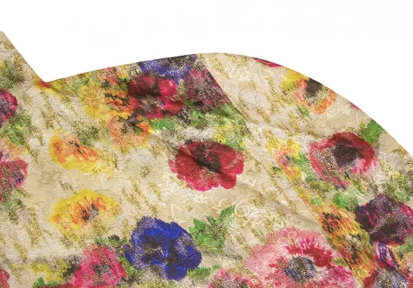 コムデギャルソンCOMME des GARCONS ポリ花柄ジャガードサイドフレアワンピース マルチS K-83400_008