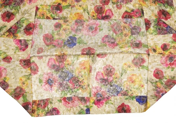 コムデギャルソンCOMME des GARCONS ポリ花柄ジャガードサイドフレアワンピース マルチS K-83400_009