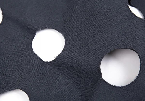 ブラックコムデギャルソンBLACK COMME des GARCONS パンチングシンセティックレザーエプロンワンピース 黒S K-83410_012