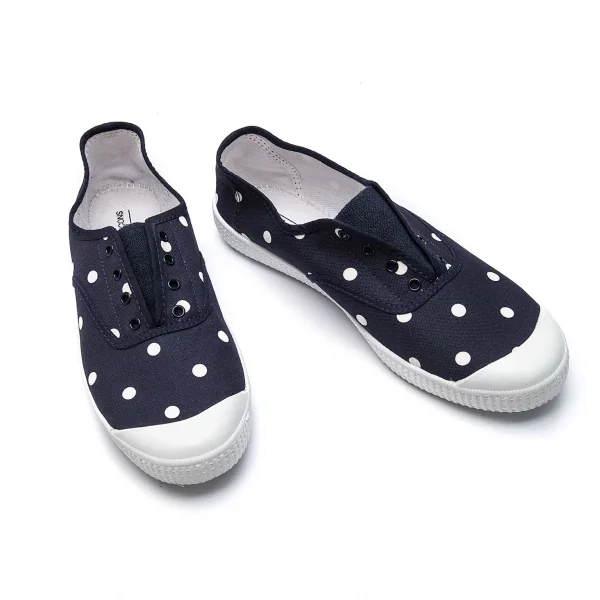 コムデギャルソンCOMME des GARCONS ドット柄キャンバススリッポンスニーカー