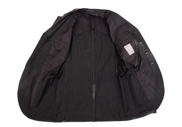 Yohji Yamamoto POUR HOMME Striped Glitter Coating Jacket K-83425_010