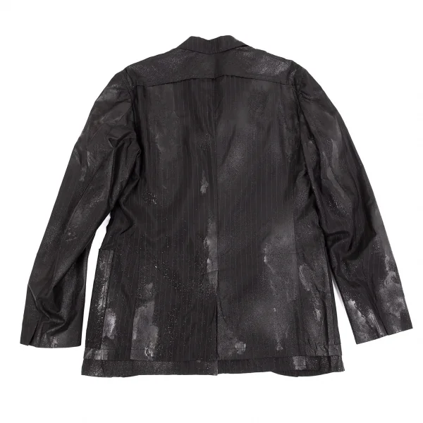 Yohji Yamamoto POUR HOMME Striped Glitter Coating Jacket K-83425_011