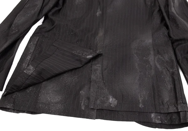 Yohji Yamamoto POUR HOMME Striped Glitter Coating Jacket K-83425_012