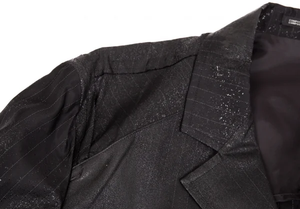 Yohji Yamamoto POUR HOMME Striped Glitter Coating Jacket K-83425_003