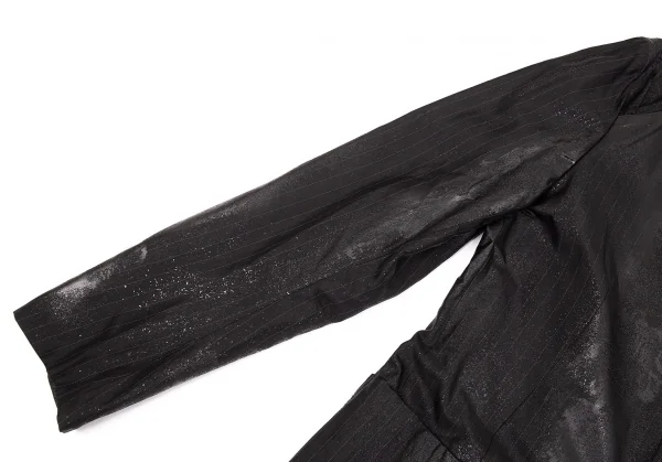 Yohji Yamamoto POUR HOMME Striped Glitter Coating Jacket K-83425_004