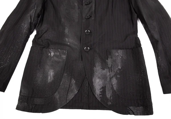 Yohji Yamamoto POUR HOMME Striped Glitter Coating Jacket K-83425_007