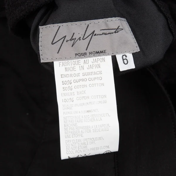 ヨウジヤマモト プールオムYohji Yamamoto POUR HOMME コットンリバーシブルパイルパンツ 黒6 K-83453_019