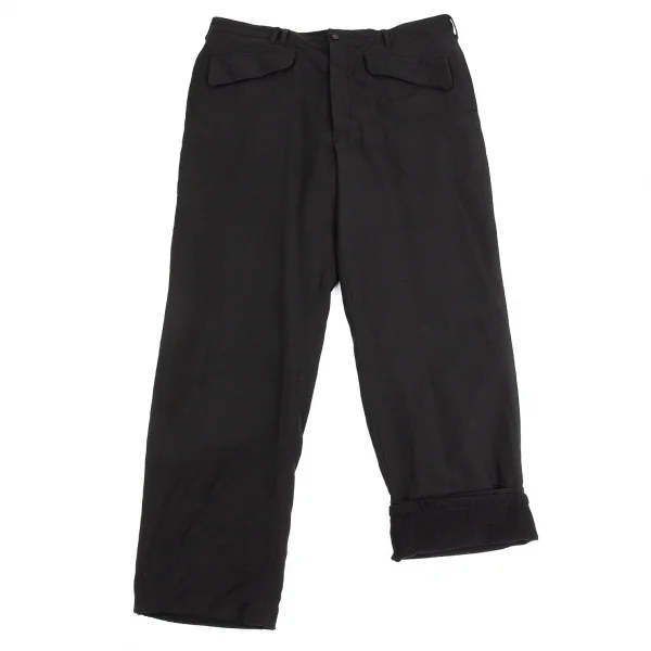ヨウジヤマモト プールオムYohji Yamamoto POUR HOMME コットンリバーシブルパイルパンツ 黒6 K-83453_002
