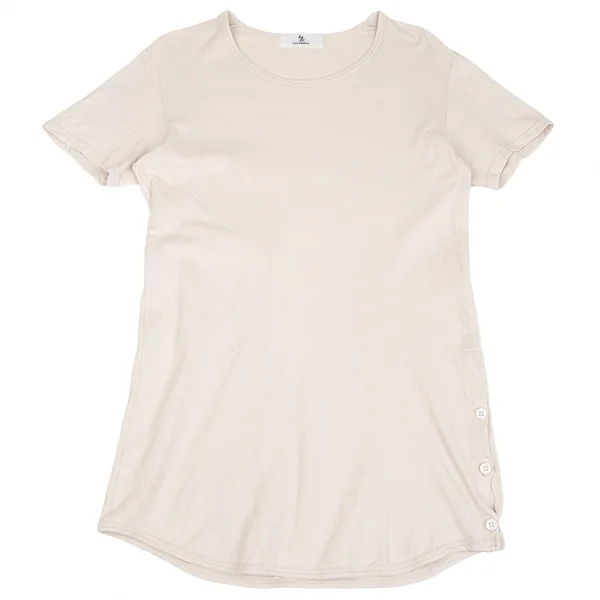 ワイズフォーメンY's for men 裾ボタンラウンドカットTシャツ 生成り3 K-83500_001