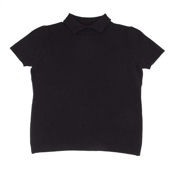 ジジリgigli リブ切替半袖ニット 黒38(M) K-83524_002