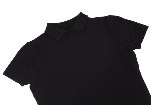 ジジリgigli リブ切替半袖ニット 黒38(M) K-83524_003