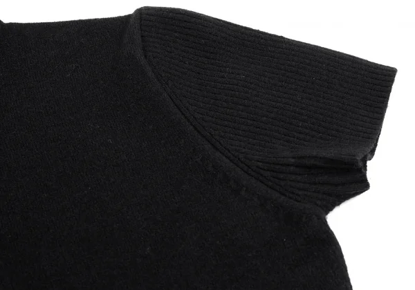 ジジリgigli リブ切替半袖ニット 黒38(M) K-83524_006