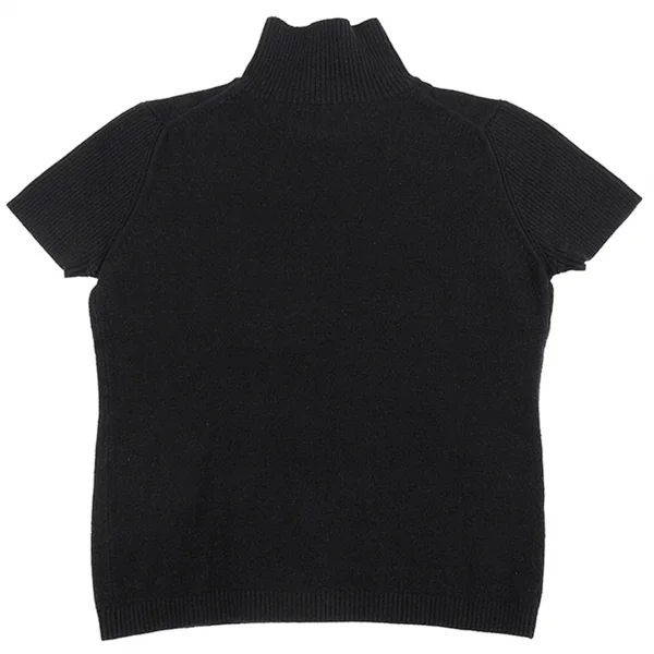 ジジリgigli リブ切替半袖ニット 黒38(M) K-83524_009