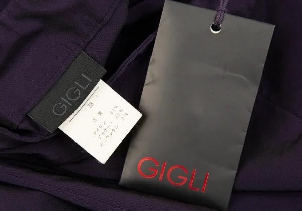 ジジリgigli 玉虫ナイロンストレッチストレートパンツ 青紫38(M) K-83540_012