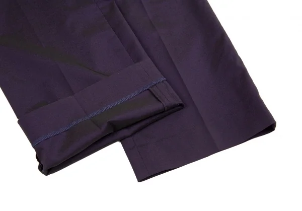 ジジリgigli 玉虫ナイロンストレッチストレートパンツ 青紫38(M) K-83540_007