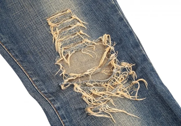 D&G クラッシュ加工デニムパンツ インディゴ26 K-83543_010