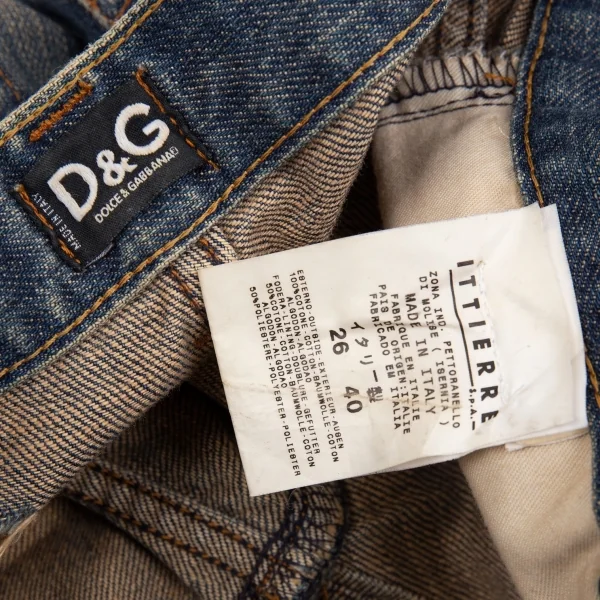 D&G クラッシュ加工デニムパンツ インディゴ26 K-83543_019