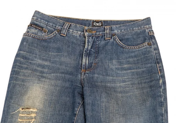 D&G クラッシュ加工デニムパンツ インディゴ26 K-83543_002