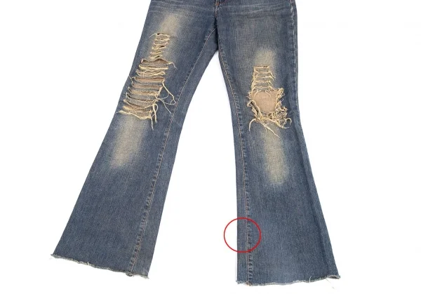 D&G クラッシュ加工デニムパンツ インディゴ26 K-83543_006